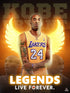 777 Tri-Seven Entertainment Kobe Bryant Poster Legends Live Forever Wall Art Print, 18x24, Multi-Color