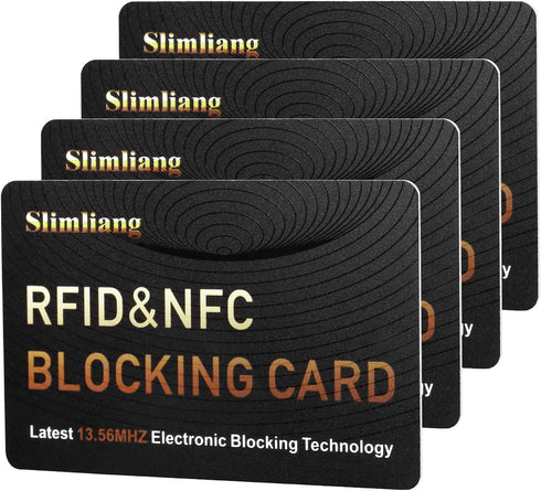 Slimliang RFID Blocking Card, Fuss-Free Protection Entire Wallet & Purse Shield, Contactless NFC Bank Debit Credit Card Protector Blocker (Gold)