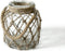 FUNSOBA Rustic Hanging Mason Nautical Jar Creative Rope Net Dry Flower Glass Vase with Handle 6.5 Inch
