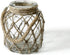 FUNSOBA Rustic Hanging Mason Nautical Jar Creative Rope Net Dry Flower Glass Vase with Handle 6.5 Inch