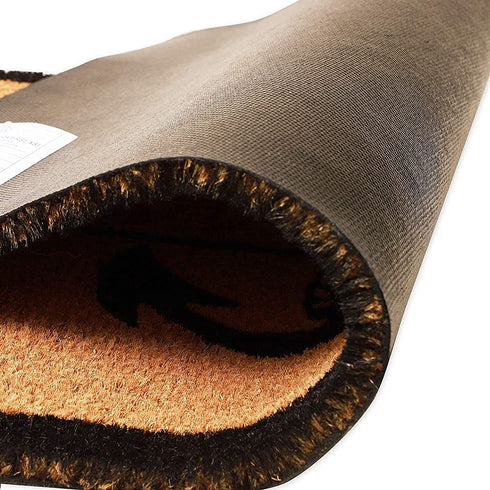 Nautical Anchor Welcome Mat for Front Door, Natural Coir Doormat (30 x 17 in)