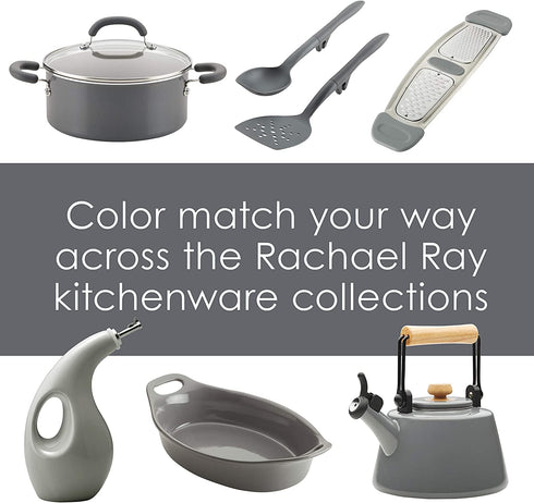 Rachael Ray Accessories Kitchen Pantryware Multi Purpose/Salad Serveware/Melamine Garbage Bowl, 4 Liters, Sea Salt Gray