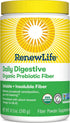 Renew Life Adult Daily Digestive Organic Prebiotic Fiber, Plant-Based Omega-3, Soluble & Insoluble Fiber Powder, Helps Reduce Constipation, Gas, & Bloating, 8.5 Oz