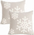 Afirmly 18x18,Cotton Christmas Blessing Throw Pillow Cover for Bed Sofa Cushion Car Snowflake Embroideried Pillowcases ,1pair Grey