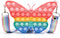 HOMICO Pop Shoulder Bag Fidget Toy Rainbow Butterfly Pop Fidget Bag Toy Silicone Pop Bubble Sensory Fidget Toy School Supplies Birthday Party Favors for Girls