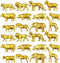24 Pcs Gold Plastic Animal Figurines Toys Zoo Gold Safari Animal Figures Elephant Lion Wild Animal Decor Mini Safari Animals Figurines Decor Jungle Animal Cake Toppers for Themed Birthday Party