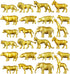 24 Pcs Gold Plastic Animal Figurines Toys Zoo Gold Safari Animal Figures Elephant Lion Wild Animal Decor Mini Safari Animals Figurines Decor Jungle Animal Cake Toppers for Themed Birthday Party
