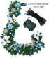 FUNARTY 6 Feet Christmas Garland with 30 Lights, Battery Operated Lighted Garland, Artificial Prelit Christmas Garlands with Blue and Silver Ornaments for Mantle Xmas Holiday Fireplace Decoration
