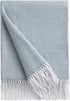 Bourina Decorative Diamond Lattice Faux Cashmere Fringe Throw Blanket Lightweight Soft Cozy for Bed or Sofa Farmhouse Outdoor Throw Blankets, 50" x 60",Light Blue