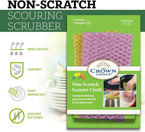 Heavy Duty Dish Scrubbers for Cleaning Dishes & Pots (6Pcs) - Replace Kitchen Sponges for Dishwashing with Our Scouring Pads - Try Our Alternative Dish Washing Scrub Sponge Scrubber Pack