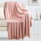 LUCIAN Knitted Throw Blankets Pink, Decorative Textured Cozy Throw, Lightweight Woven Blanket with Tassels for Couch, Bed, Sofa,Travel 50"*60",Suitable for Women Men and Kids