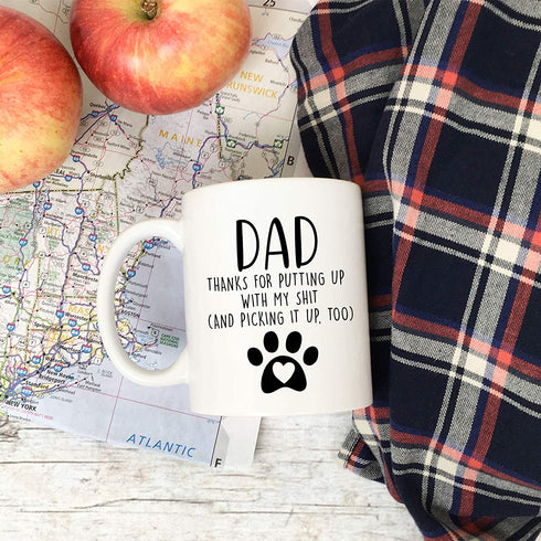 YouNique Designs Dog Dad Mug, 11 Ounces, White, Dog Dad Gifts