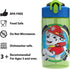 Zak Designs Kids Spout Cover and Built-in Carrying Loop Made of Plastic, Leak-Proof Water Bottle Design (16 oz, BPA-Free), 1 Count (Pack of 1), Paw Patrol (Rocky, Rubble & Chase)