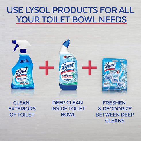 Lysol Bleach Free Hydrogen Peroxide Toilet Bowl Cleaner, Fresh, 24 oz (Pack of 4)