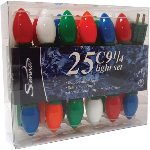 Good Tidings Northlight Holiday Light Set, 25-Lights, Ceramic Multi-Colored C9