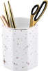 Ceramic Pen Holder StandDurable Ceramic Pencil Cup Decor Organizer to Hold Makeup Brushes, Eyebrow Pencils,Combs, Pens,Pencils and so on. Phnom Penh Modern Storage Ideal Gift for Office Home (White)