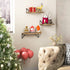 SRIWATANA Floating Shelves Wall Mounted, Rustic Wall Shelves for Bedroom, Bathroom, Living Room, Kitchen Set of 3 (Carbonized Black)