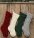 Kunyida Pack 4,18 Inches Unique Burgundy Green Ivory Gray Knit Christmas Stockings