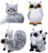 4 Pieces Plush Animal Ornament Woodland Fur Animal Ornaments Furry Animal Ornament Christmas Hanging Ornament for Christmas Tree Decoration (Brown)