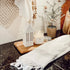 Hand Towels for Bathroom (Set of 3) Boho Turkish Kitchen Towels, Decorative Farmhouse Towels for Kitchen, Fringe Tea Dish Cloth Set, Quick Dry and Highly Absorbent (18 x 38 inches) (Grey)