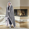 Safdie & Co. 65914.ECZ.74 Premium Wearable Hooded Adult Women and Men 71"x51"-Super Soft, Lightweight, Microplush, Cozy and Functional Throw Blanket (Silver), 52 in x 72