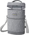 BALEINE 2 Bottle Wine Carrier - Insulated & Leakproof Wine Cooler Bag with Shoulder Strap for Picnic, Travel, BYOB Restaurant, Wine Gifts for Women (Ash Grey, 2 Bottle)