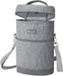 BALEINE 2 Bottle Wine Carrier - Insulated & Leakproof Wine Cooler Bag with Shoulder Strap for Picnic, Travel, BYOB Restaurant, Wine Gifts for Women (Ash Grey, 2 Bottle)