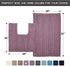 NICETOWN Bath Rugs Ultra Thick and Soft Texture Chenille Plush Striped Floor Mats Bath Rug with Non-Slip Backing Microfiber Hand Tufted Door Mat for Entryway (Mauve, Pack 2-20" x 32"/24" x 24" U)
