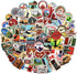 100PCS World Travel Maps Airplane Air and Famous Buildings Signs Stickers Waterproof Laptop Stickers Car Bicycle Suitcase Computer Water Bottle Mobile Phone Stickers Decals (Travel Maps 100)