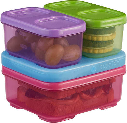 Rubbermaid LunchBlox Kids Tall Lunch Bag Kit, Purple/Pink/Green, 1866738