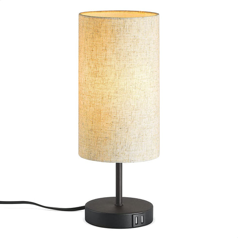 tomons Bedside Table Lamp, LED Desk Lamp with Dual USB Port, Touch Control Classic Desk Lamp for Bedroom Reading, LED Bulb Included