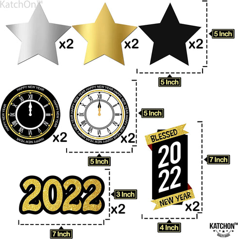 Happy New Years Swirl Decorations 2022 Pack of 40, Gold Glitter | Happy New Year Decorations 2022 | New Years Eve Party Supplies 2022 | NYE Decorations 2022 | Happy New Years Eve Decorations 2022