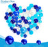300 Pieces Flat Glass Marbles, Flat Gems, Decorative Aquarium Glass Stones, Glass Marbles Beads, Pebbles for Vase Fillers Wedding Garden Centerpieces Decor (Clear, Light Blue, Dark Blue)