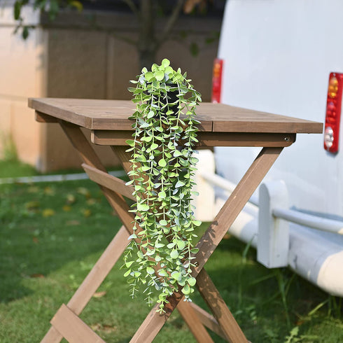Tengda Fake Potted Plants 2Pcs Artificial Hanging Eucalyptus Vines Floor Greenery for Front Door Room Farmhouse Indoor Outdoor Décor (Eucalyptus)