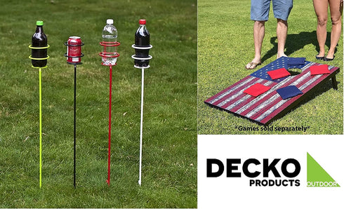 Decko Heavy 30251 Duty Outdoor Beverage/Drink Holder Stakes, 4 Count (Pack of 1)