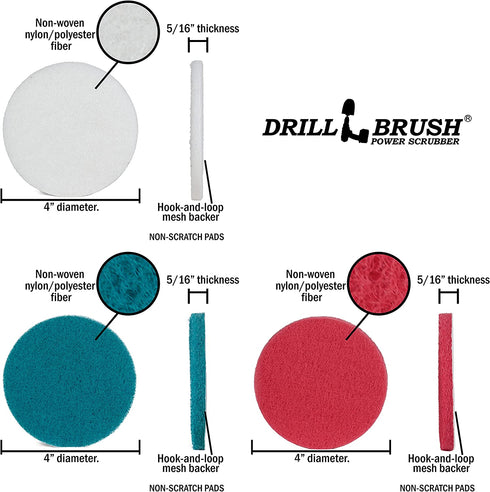 Drillbrush Scrub Brush - Drill Scrub Brush Attachment - Stone Cleaning - Deep Cleaning Brush - Ceramic Tile Cleaner Brush - Deck Scrub Brush - Drill Brush Pads - Rotary Drill Brush Cordless Scrubber