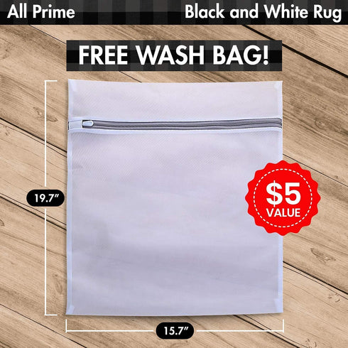 All Prime Buffalo Plaid Rug (Black & White, 24x37)