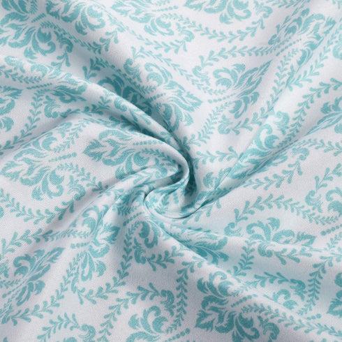 BYSURE 4 Pieces Printed Full Bed Sheet Set - 1800 Soft Durable Brushed Microfiber, 15 Inch Deep Pockets, Wrinkle & Fade Resistant (Full, Lace-Aqua Blue)
