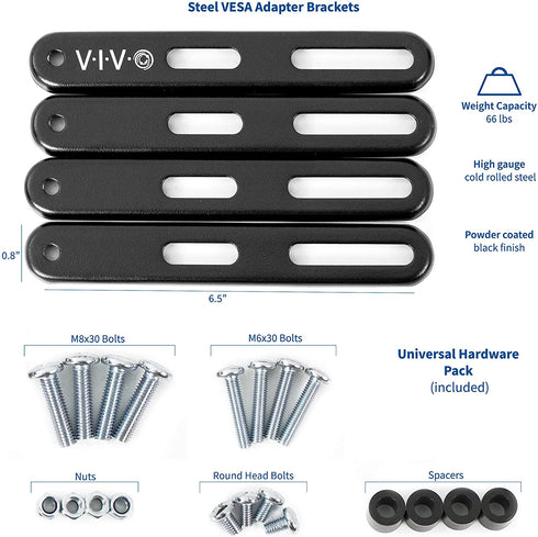 VIVO Steel VESA Extension Mount Adapter Brackets for Screens 32 to 55 inch LCD LED TV, Conversion Plate Kit for VESA up to 400x400mm, MOUNT-AD400B