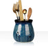 Ceramic Utensil Holder,Porcelain Utensil Crock Easy to Clean - 30oz (Gradient Blue)