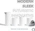 Sleek White Bathroom Accessory Set 4 Pcs complete bathroom set. Modern bathroom decor. Bathroom organizer. Accesorios para ba±os. Industrial bathroom accessories. Toothbrush holder Soap dispenser set.
