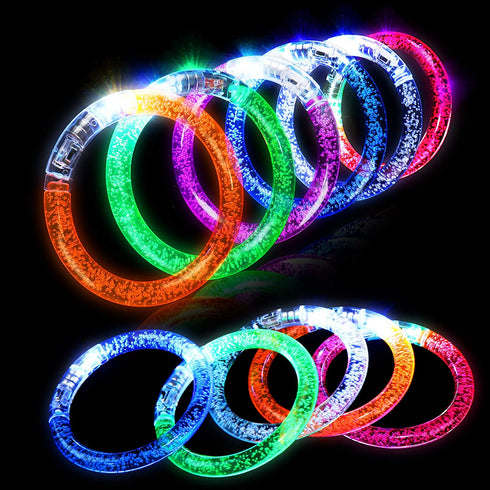 24 Pack Glow Sticks Bracelet Glow in The Dark, 6 Color LED Bracelets Party Supplies for Kids and Adults Led Glow Party Accessories Light Up Toys Bulk