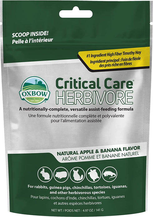 Oxbow Animal Health Critical Care, Herbivore, Apple-Banana Flavor, 141 Gram Bag