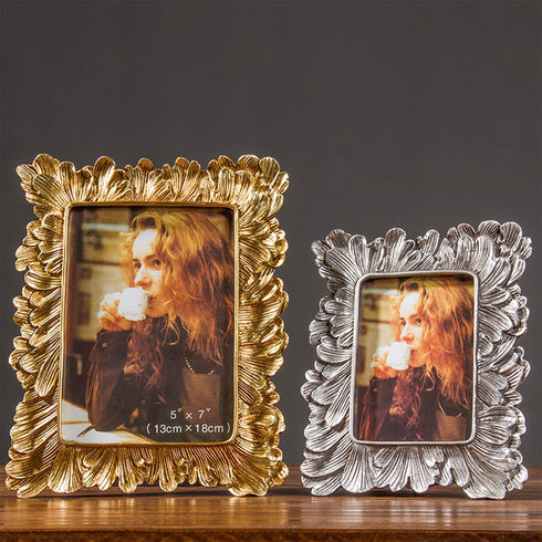 Vintage Picture Frames 4x6 Silver Picture Frame Photo with Glass Front Antique Frame with Leaf Funky Photo Frames Artwork Picture Frame for Tabletop Wall Hanging Wall Frames