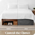 Bare Home Pleated California King Bed Skirt - 15-Inch Tailored Drop Easy Fit - Bed Skirt for Cal King Beds - Center & Corner Pleats (Cal King, Grey)
