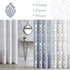 FMFUNCTEX White Grey Damask Print Curtains for Bedroom 63 inch Total Privacy Vintage Flower Window Drapes Living Room Grommet Top 50" w x Set of 2