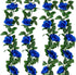 Yebazy 4PCS(30FT) Artificial Rose Vine Fake Rose Garland Artificial Flowers for Hotel Wedding Home Party Garden Decor?Royal Blue?