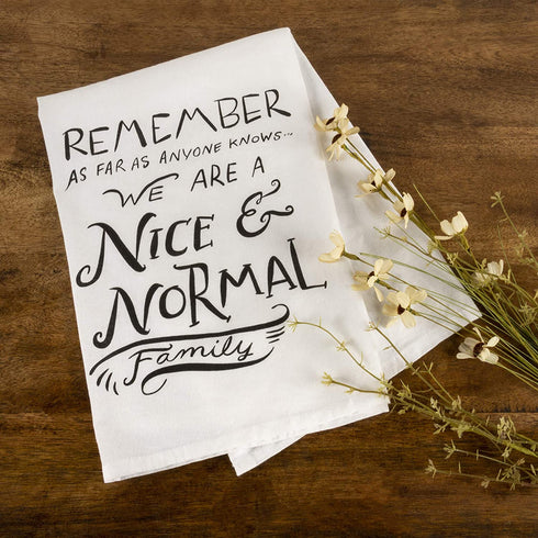 Primitives by Kathy 25260 LOL Made You Smile Dish Towel, 28" by 28", Nice and Normal