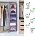 Utureal 6-Shelf Hanging Closet Organizer, Fabric Foldable Clothes Storage Hanging Shelves for Bedroom Kids Nursery Room, Space Saving Sturdy Shelf Unit for Travel Trailer Camping| Polka Dots, Purple
