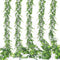 COCOBOO 5 Packs 30ft Faux Eucalyptus Garland, Artificial Vines Eucalyptus, Green Greenery Garlands for Wedding Arch Decor Boxwood Backdrop, Table, Outdoor, 6 Feet Each